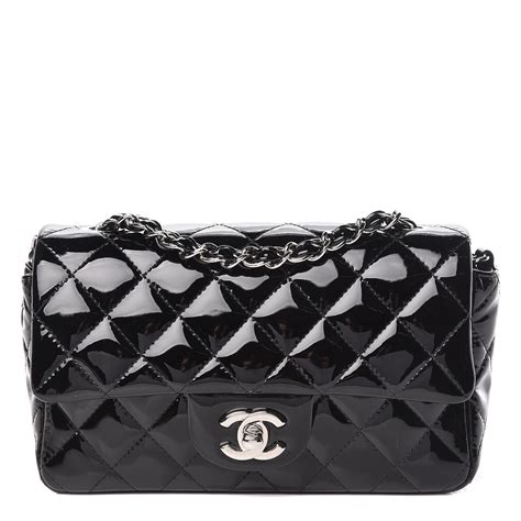 chanel mini bag polyvore|CHANEL Patent Calfskin Quilted Mini Rectangular Flap Black .